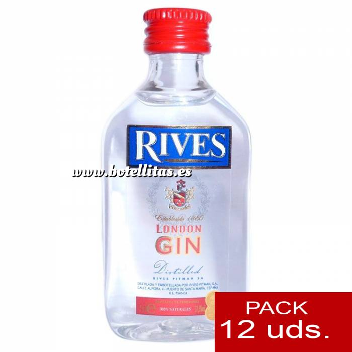 Imagen 1 Ginebra Ginebra Rives London Gin 5cl - PL 1 PACK DE 12 UDS