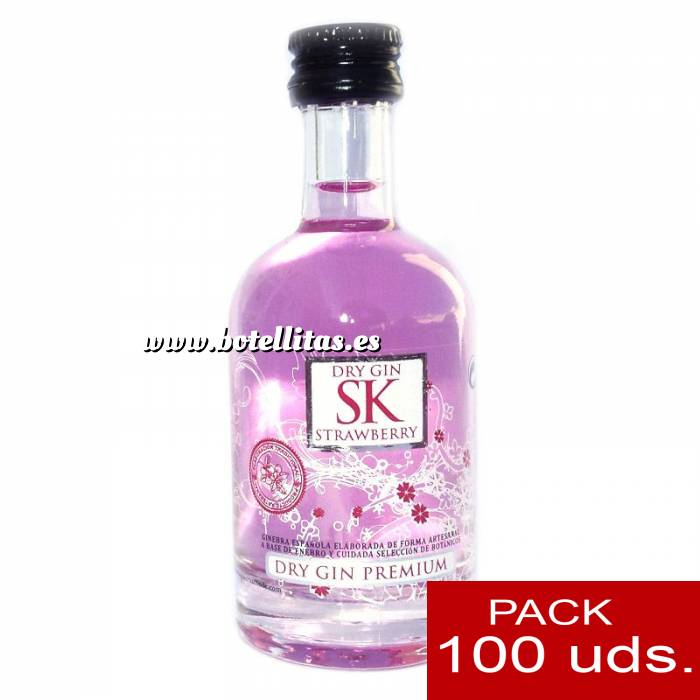 Imagen 1 Ginebra Ginebra SK Strawberry Dry Gin 5cl - CR CAJA DE 100 UDS