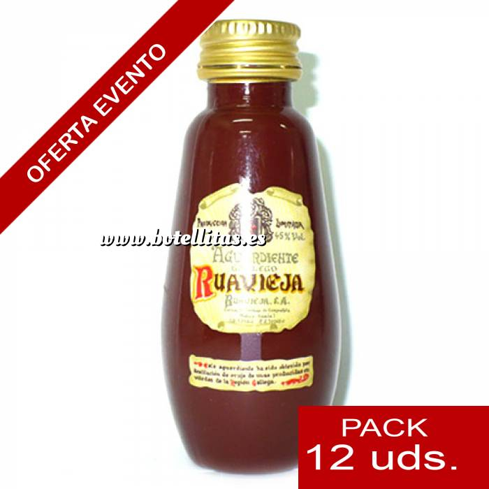 Imagen 2 Licor, Orujo, Cremas, Bebida Aguardiente de orujo Ruavieja 5cl - PL 1 PACK DE 12 UDS