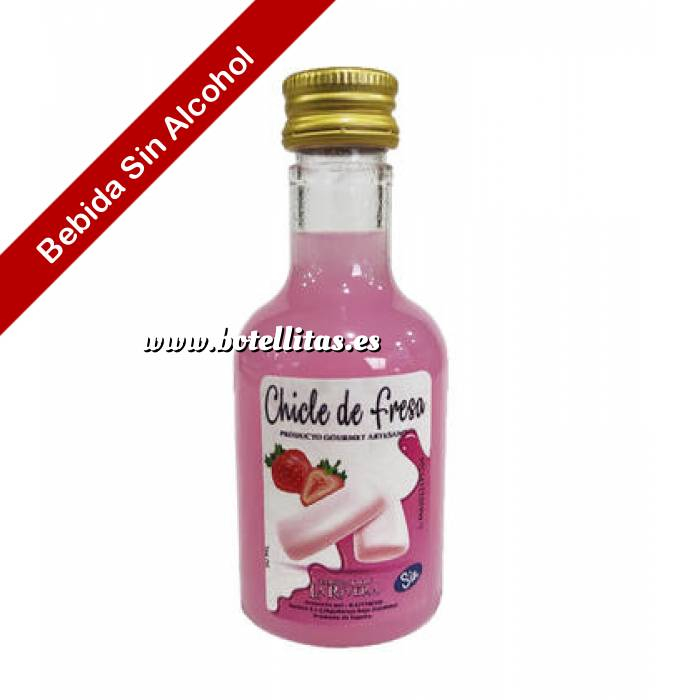 Imagen 2 Licor, Orujo, Cremas, Bebida Bebida refrescante de Chicle de fresa (sin alcohol), 50 ml 