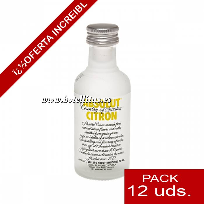Imagen 6 Vodka Vodka Absolut Citron 5cl - CR 1 PACK DE 12 UDS
