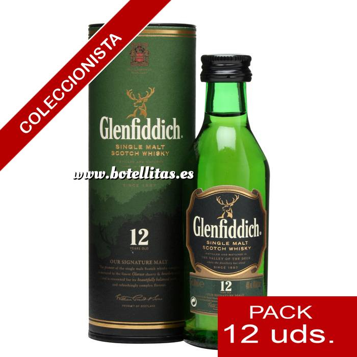 Imagen 7 Whisky Whisky Glenfiddich 12 años c/Tubo 5 cl - CR 1 PACK DE 12 UDS
