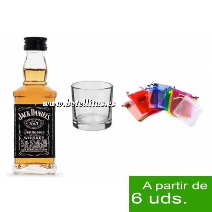 Imagen - Los kits más deseados Pack Whisky Jack Daniels Plástico 5cl más Chupito más Bolsa de Organza 