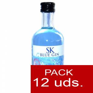 1 Ginebra - Ginebra SK Blue Dry Gin 5cl - CR 1 PACK DE 12 UDS