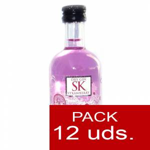 1 Ginebra - Ginebra SK Strawberry Dry Gin 5cl - CR 1 PACK DE 12 UDS