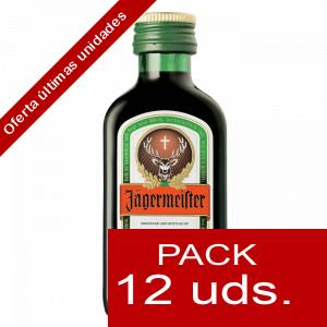 2 Licor, Orujo, Cremas, Bebida - Jagermeister 4cl - CR 1 PACK DE 12 UDS